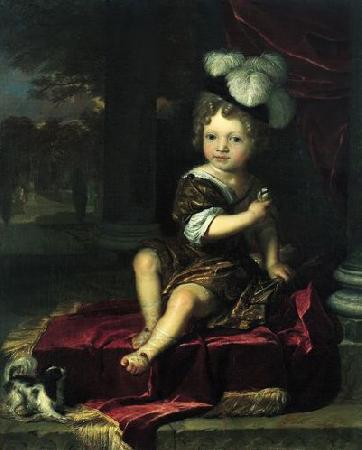 Carel de Moor Portrait of a child with a tit oil painting image